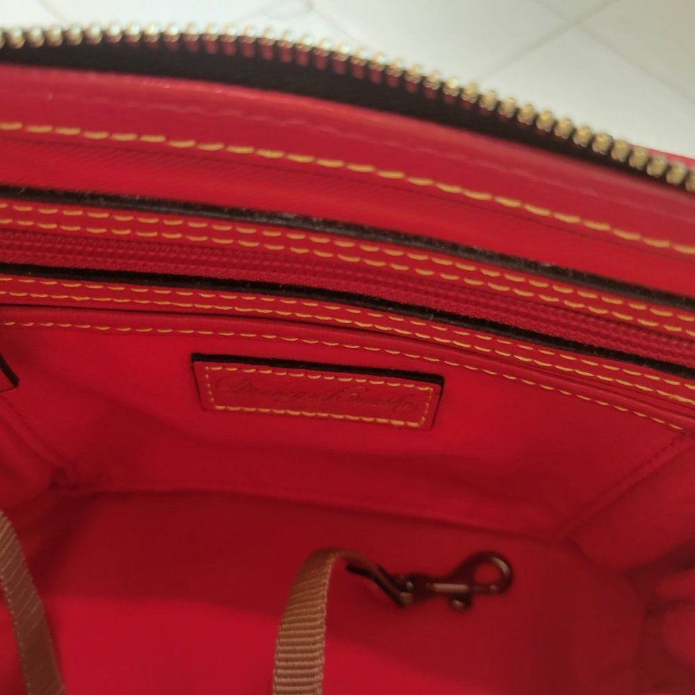 DOONEY & BOURKE Small Red Printed Leather Handbag Crossbody Bag - Picture 14 of 16